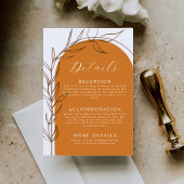 Terracotta Minimal Wedding Details Enclosure Card Informatiekaartje