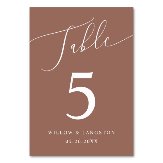 Terracotta Minimal Wedding Kaart (Voorkant)