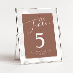 Terracotta Minimal Wedding Kaart<br><div class="desc">Minimale en elegante trouwlijstaantal met moderne manuscripttekst die "Lijst"bij de bovenkant op een terracotta achtergrond zegt.</div>