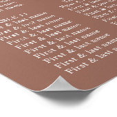Terracotta Minimal Wedding Seating Chart Poster (Hoek)