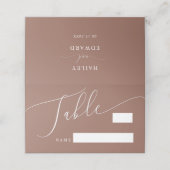 Terracotta Minimal Wedding Table Number Plaatskaartje (Buitenkant ongevouwen)