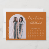 Terracotta Minimale Arch Bridesmaid-Kaart Kaart (Voorkant)