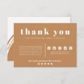 Terracotta Minimale Dank u bestelt Kleine Ondernem Informatiekaartje (Voorkant / Achterkant)