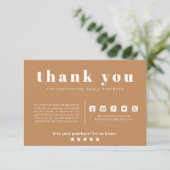 Terracotta Minimale Dank u bestelt Kleine Ondernem Informatiekaartje (Staand voorkant)
