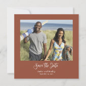 Terracotta minimale foto QR-code Sla de datum op Kaart (Voorkant)