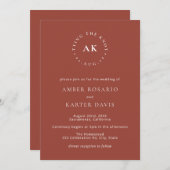 Terracotta minimale koppelverkoop van het konijnen kaart (Voorkant / Achterkant)