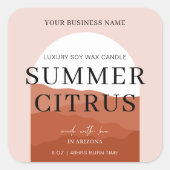 Terracotta Minimale verpakking voor boogkaarsen Vierkante Sticker (Voorkant)