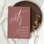 Terracotta Minimalist 60th Birthday Invitation Kaart<br><div class="desc">*** Voer in de zoekopdracht voor winkels H014 in om alle overeenkomende objecten *** te zoeken of bezoek ons Terrscotta Minimalist Collectie. *** Dit ontwerp van hoge kwaliteit is eenvoudig aan te passen aan uw trouwkleuren, -stijlen en -thema. Voor verdere aanpassing, te klikken gelieve de "Edit gebruikend het Hulpmiddel van...</div>