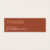 Terracotta Minimalist Bedankt voor uw aankoop Mini Visitekaartjes (Voorkant)