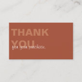 Terracotta Minimalist Bedankt voor uw aankoop Visitekaartje (Voorkant)