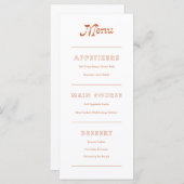 Terracotta Minimalist Boho Chic Menu (Voorkant / Achterkant)