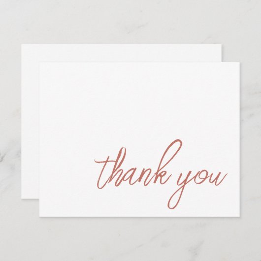 Terracotta Minimalist dank u Bedankkaart (Voorkant / Achterkant)