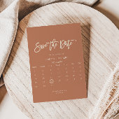 Terracotta Minimalist Formal Save the date Kaart