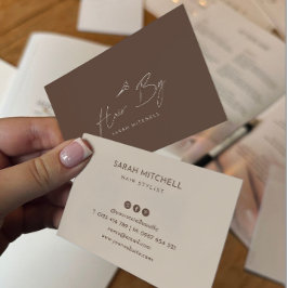 Terracotta Minimalist Hair Stylist Business Card Visitekaartje