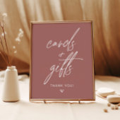 Terracotta Minimalist Kaarten & Gifts Sign Poster