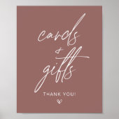 Terracotta Minimalist Kaarten & Gifts Sign Poster (Voorkant)