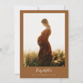 Terracotta Minimalist Modern Boho Baby shower Kaart (Achterkant)