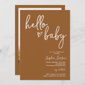 Terracotta Minimalist Modern Boho Baby shower Kaart (Voorkant / Achterkant)