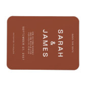 Terracotta Minimalist Modern Wedding Save the Date Magneet (Horizontaal)