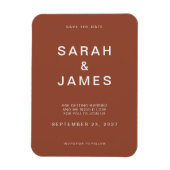 Terracotta Minimalist Modern Wedding Save the Date Magneet (Verticaal)