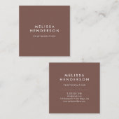Terracotta Minimalist Professional Modern Vierkante Visitekaartje (Voorkant / Achterkant)