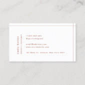 Terracotta Minimalist Professional Modern Visitekaartje (Achterkant)