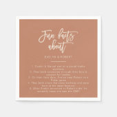 Terracotta minimalist Trivia Fun Feacts Wedding Servet (Voorkant)