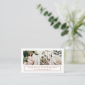 Terracotta Minimalist Two Photo Layout Modern Visitekaartje (Staand voorkant)