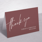 Terracotta Minimalist Weddenschap Hartelijk dank Bedankkaart