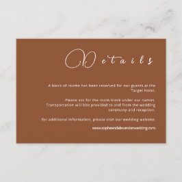 Terracotta Minimalist Wedding Details Kaart