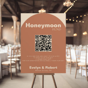 Terracotta Minimalist Wedding Honeymoon Fund Poster