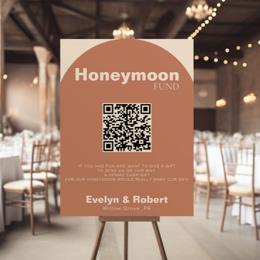 Terracotta Minimalist Wedding Honeymoon Fund Poster