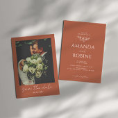 Terracotta Minimalist Wedding Invitation Kaart