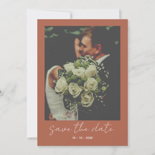 Terracotta Minimalist Wedding Invitation Kaart (Voorkant)