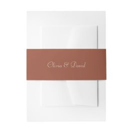 Terracotta Minimalist Wedding Invitation Uitnodigingen Wikkel