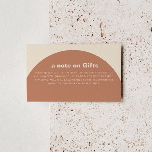 Terracotta Minimalist Wedding Wishing Well Informatiekaartje