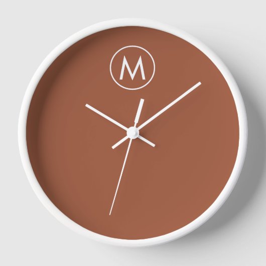 Terracotta Minimalist White Monogram (Voorkant)