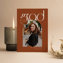 Terracotta minimalistisch 5 boog pic Afstuderen Kaart