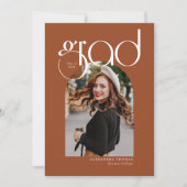 Terracotta minimalistisch 5 boog pic Afstuderen Kaart (Voorkant)