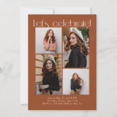 Terracotta minimalistisch 5 boog pic Afstuderen Kaart (Achterkant)