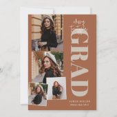 Terracotta Minimalistisch 5 foto's Afstuderen Kaart (Voorkant)