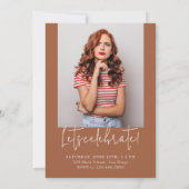 Terracotta Minimalistisch 5 foto's Afstuderen Kaart (Achterkant)