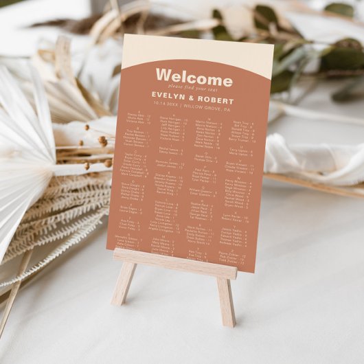 Terracotta Minimalistisch alfabetisch zetdiagram Poster