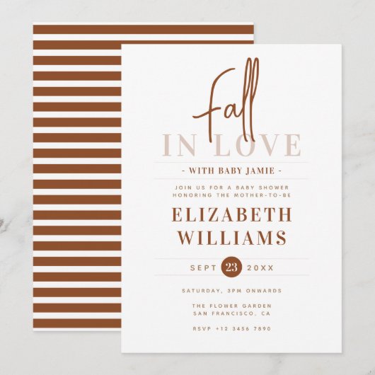 Terracotta minimalistisch alles in liefde Baby sho Kaart (Voorkant / Achterkant)