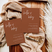 Terracotta Minimalistisch Baby shower | Genderneut Kaart