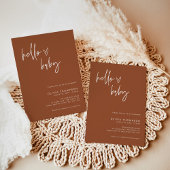 Terracotta Minimalistisch Baby shower | Genderneut Kaart