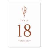 Terracotta minimalistisch bloemenboeket bruiloft kaart (Achterkant)