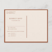 Terracotta minimalistisch bloemenboeket bruiloft uitnodiging briefkaart (Achterkant)