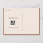 Terracotta minimalistisch boeket QR-code bruiloft Uitnodiging Briefkaart (Achterkant)