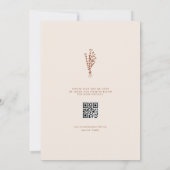 Terracotta minimalistisch botanisch boeket QR-code Save The Date (Achterkant)